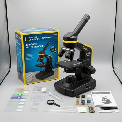 Bresser National Geographic 40x-640x Microscope Set